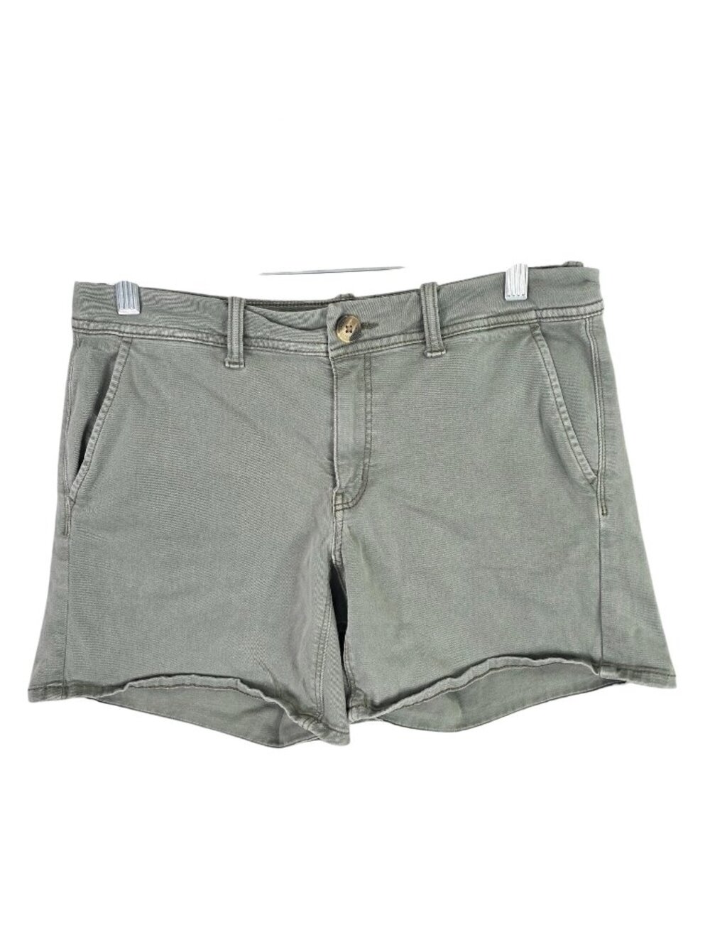 Womens American Eagle Olive Green Midi Super Stretch X Shorts 6" Inseam Size 8